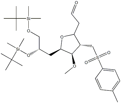 2-((2S,3S,4R,5R)-5-((S)-2,3-біс(трет-бутилдиметилсилілокси)пропіл)-4-метокси-3-(тозилметил)тетрагідрофуран-2-іл)ацетальдегід