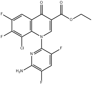 3-хінолінкарбонова кислота, 1-(6-аміно-3,5-дифтор-2-піридиніл)-8-хлор-6,7-дифтор-1,4-дигідро-4-оксо-, етиловий ефір