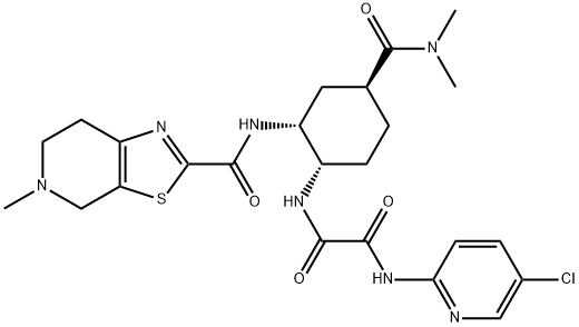 N-(5-хлорпіридин-2-іл)-N'-[(1S,2R,4S)-4-[(диметиламіно)карбоніл]-2-[[(5-метил-4,5,6,7- тетрагідротіазоло[5,4-с]піридин-2-іл)карбоніл]аміно]циклогексил]етандиамід